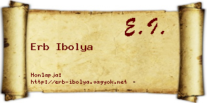 Erb Ibolya névjegykártya